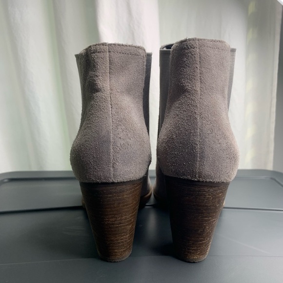Cole Haan Hayes Gore Suede Grey Heeled Ankle Boots - Picture 6 of 11